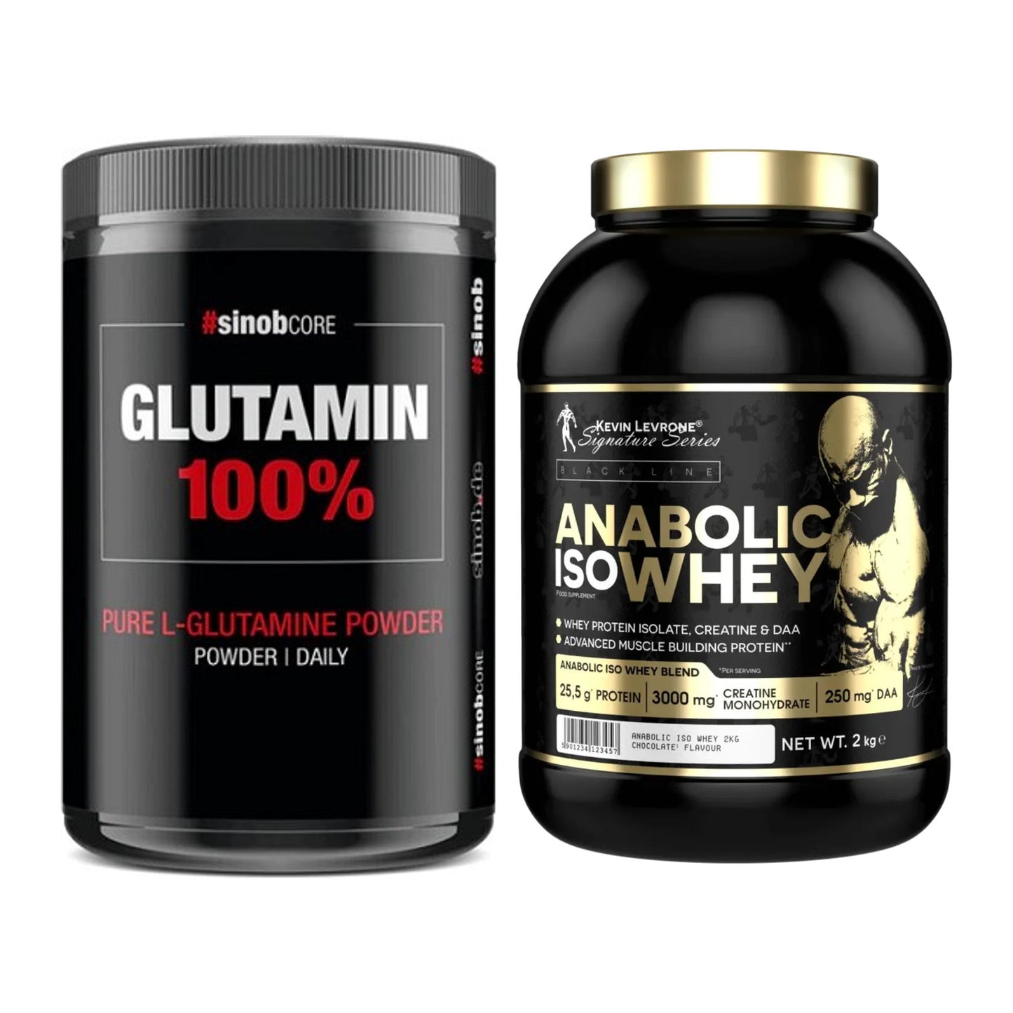 Regenerations-Duo: Sinob Core L-Glutamin + Kevin Levrone Anabolic – alle enthaltenen Artikel