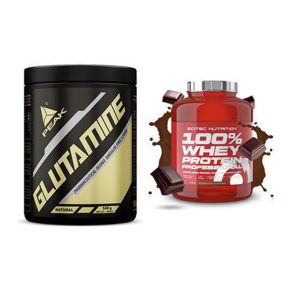 Regenerations-Duo: Peak Glutamin + Scitec 100% Whey Professional – alle enthaltenen Artikel