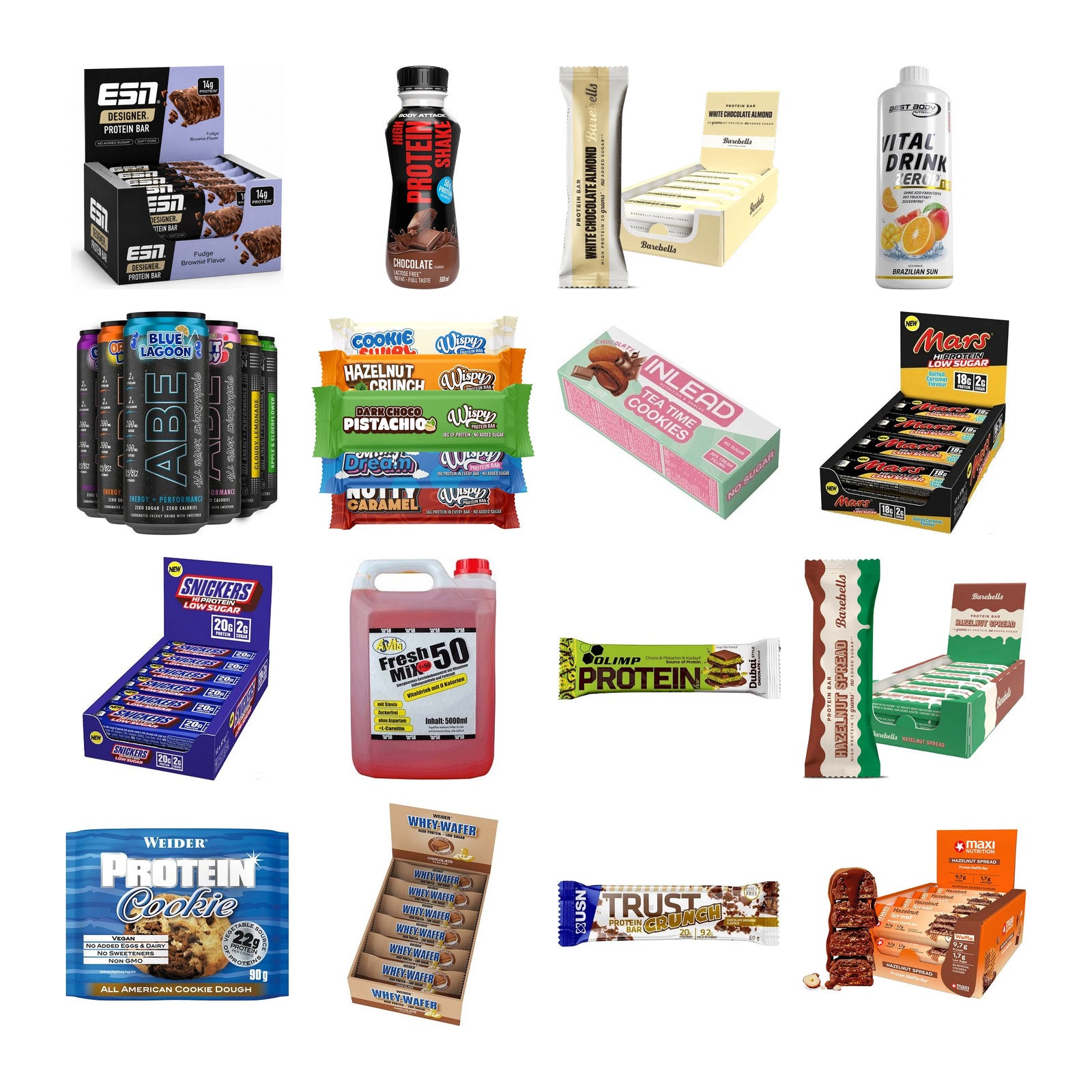 Große Probierbox: ESN Designer Bar + Body Attack High + 18 weitere – alle enthaltenen Artikel