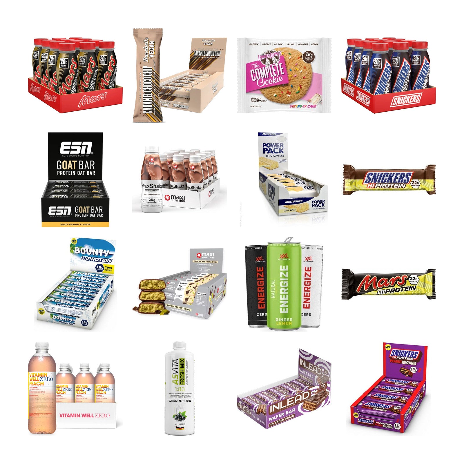 Große Probierbox: Mars High Protein + Barebells Vegan + 18 weitere – alle enthaltenen Artikel