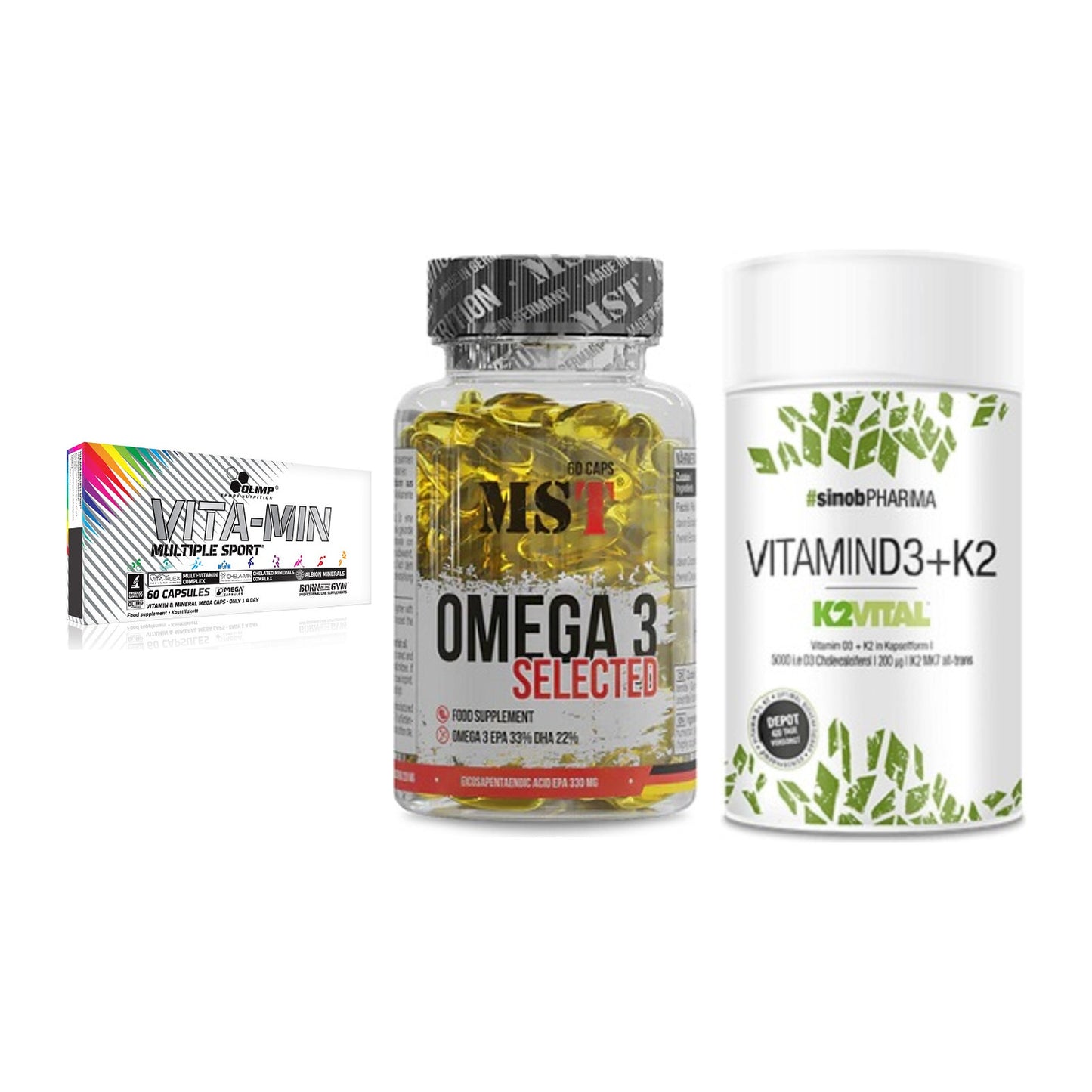 Grundversorgung: Olimp Vita-Min + MST Omega 3 + Sinob Vitamin – alle enthaltenen Artikel