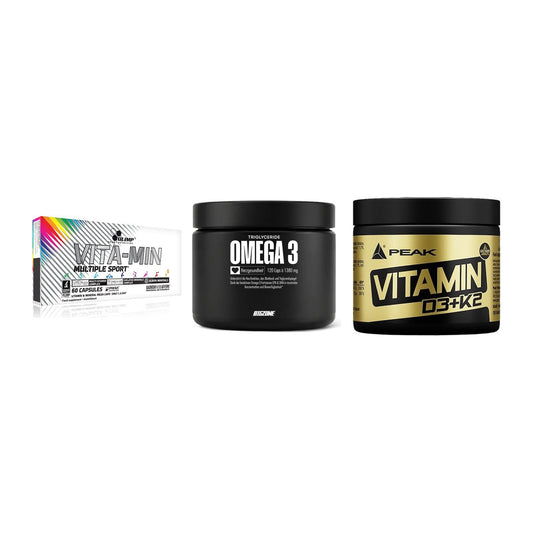 Grundversorgung: Olimp Vita-Min + Big Zone Omega + Peak Vitamin – alle enthaltenen Artikel