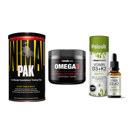 Grundversorgung: Universal + Sinob Omega 3 + Sinob Vitamin – alle enthaltenen Artikel