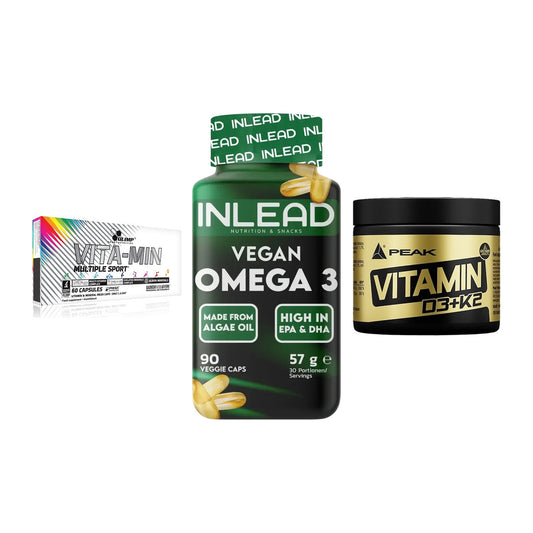 Grundversorgung: Olimp Vita-Min + INLEAD Vegan + Peak Vitamin – alle enthaltenen Artikel