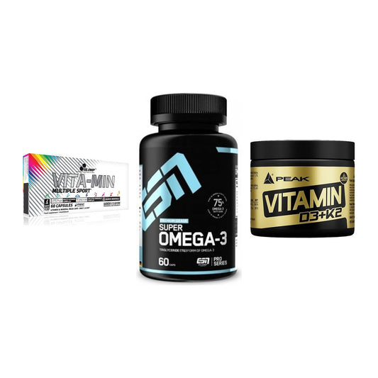 Grundversorgung: Olimp Vita-Min + ESN Omega 3 + Peak Vitamin – alle enthaltenen Artikel