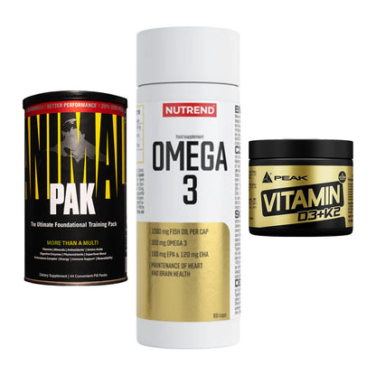 Grundversorgung: Universal + Nutrend Omega 3 + Peak Vitamin – alle enthaltenen Artikel