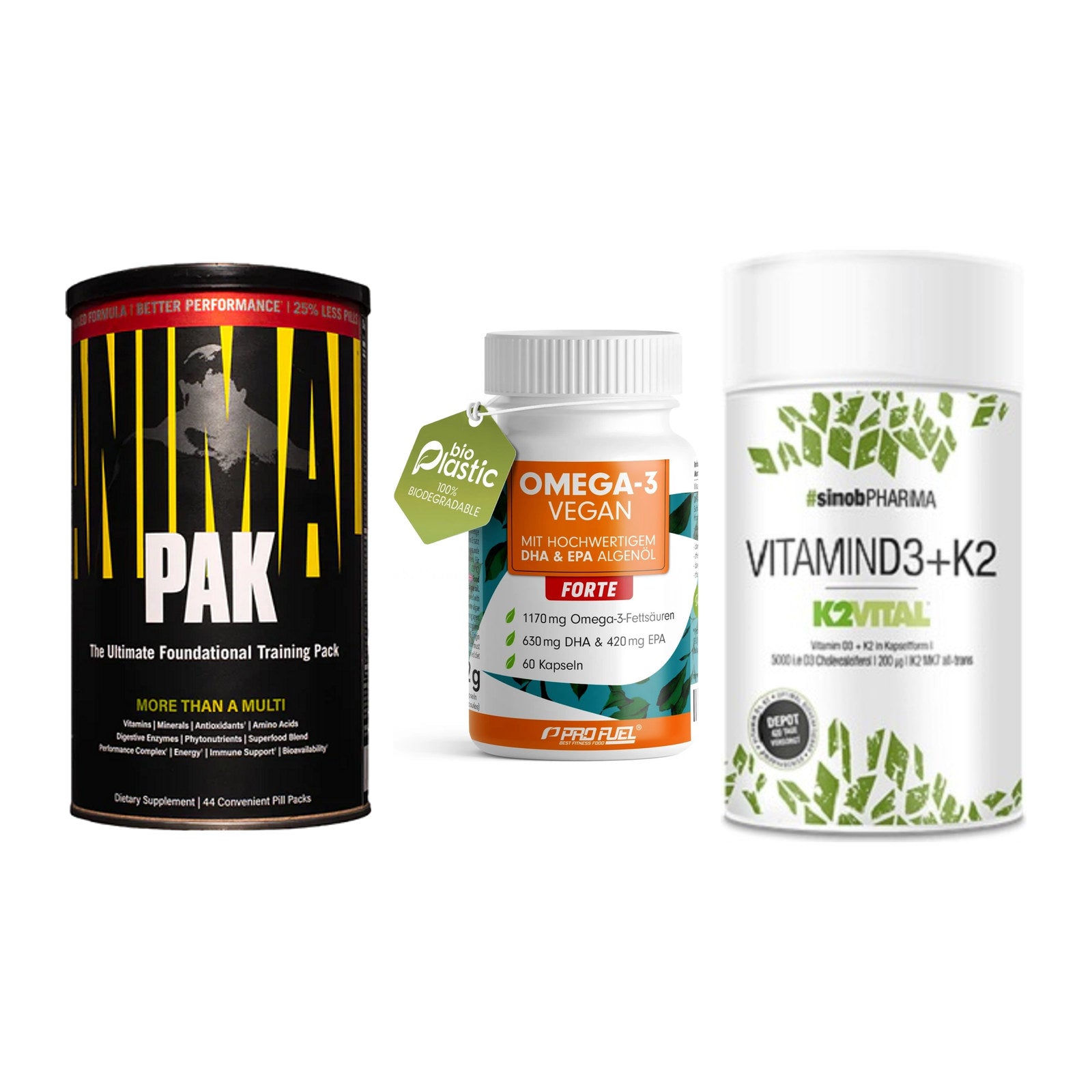Grundversorgung: Universal + ProFuel Omega 3 + Sinob Vitamin – alle enthaltenen Artikel
