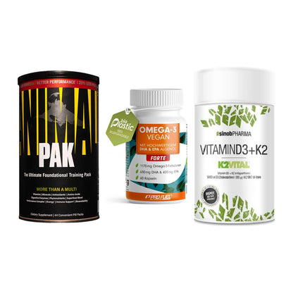 Grundversorgung: Universal + ProFuel Omega 3 + Sinob Vitamin – alle enthaltenen Artikel