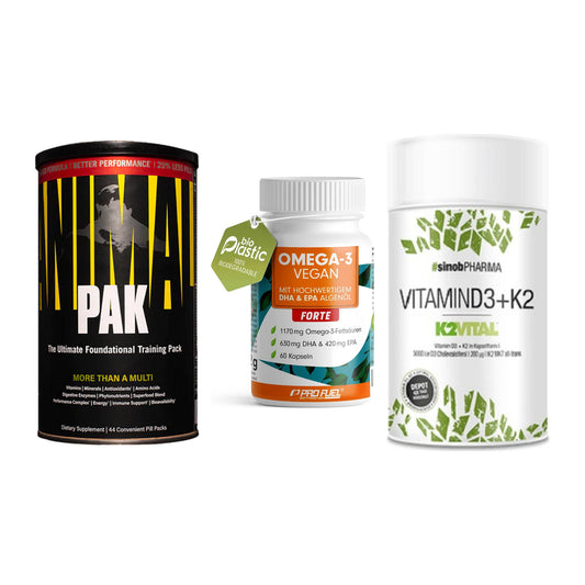 Grundversorgung: Universal + ProFuel Omega 3 + Sinob Vitamin – alle enthaltenen Artikel