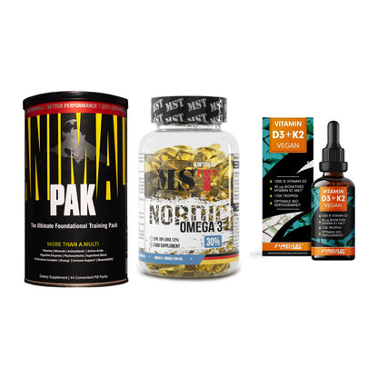 Grundversorgung: Universal + MST Omega 3 + ProFuel Vitamin – alle enthaltenen Artikel