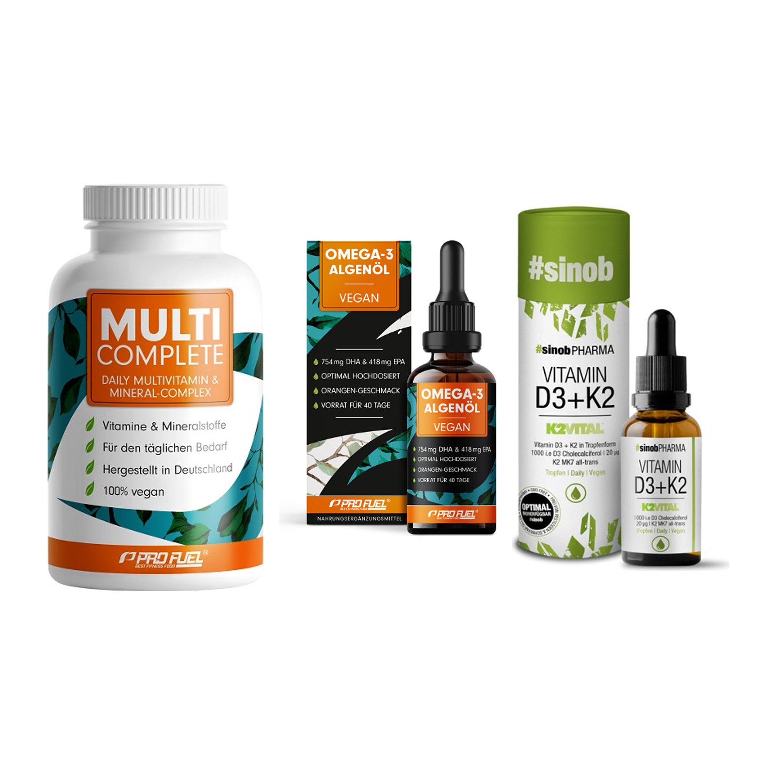 Grundversorgung: ProFuel MULTI + ProFuel Omega 3 + Sinob Vitamin – alle enthaltenen Artikel