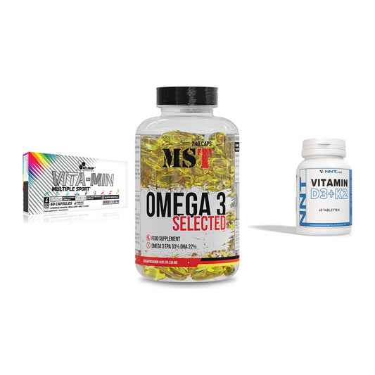 Grundversorgung: Olimp Vita-Min + MST Omega 3 + NNT Vitamin – alle enthaltenen Artikel