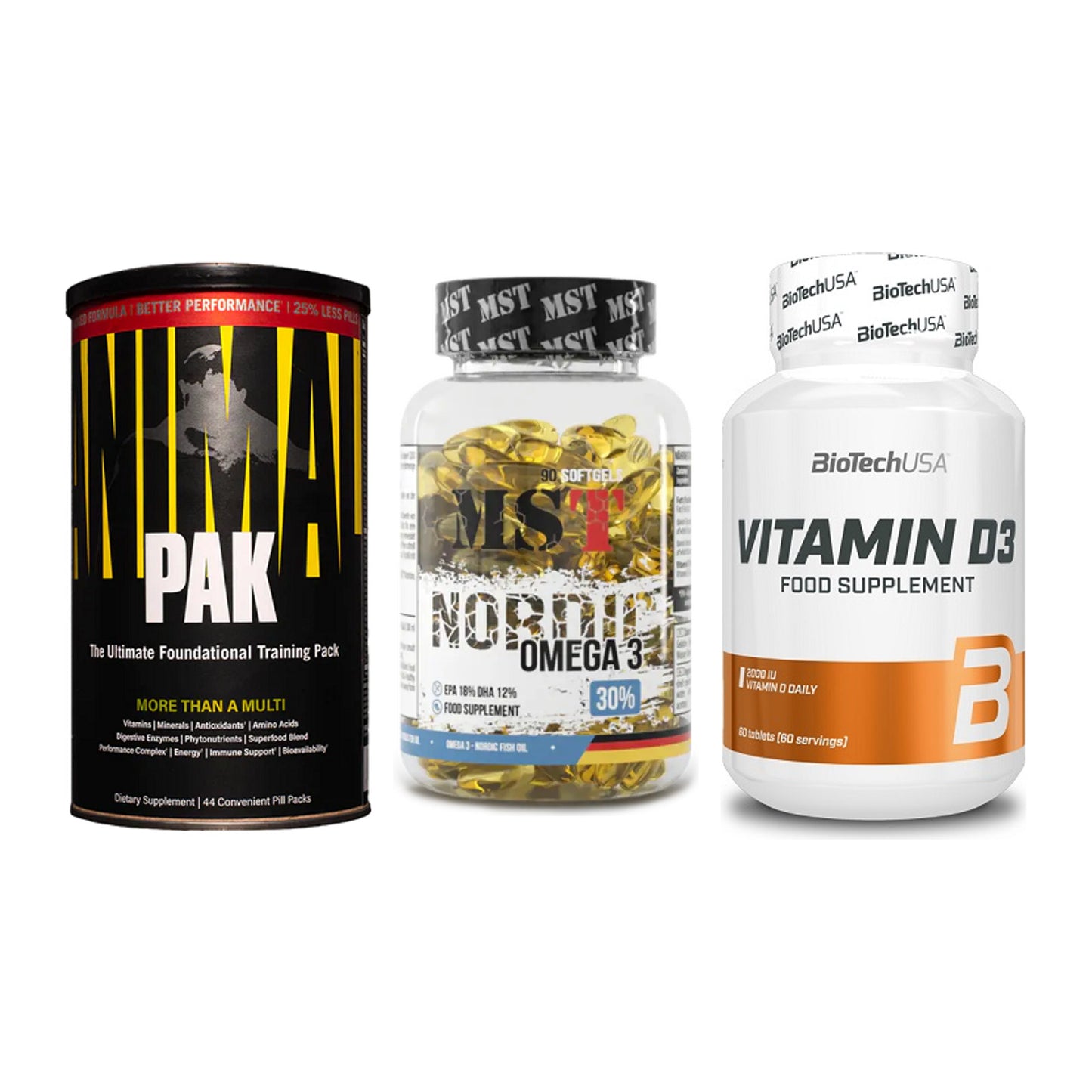 Grundversorgung: Universal + MST Omega 3 + BioTech Vitamin – alle enthaltenen Artikel