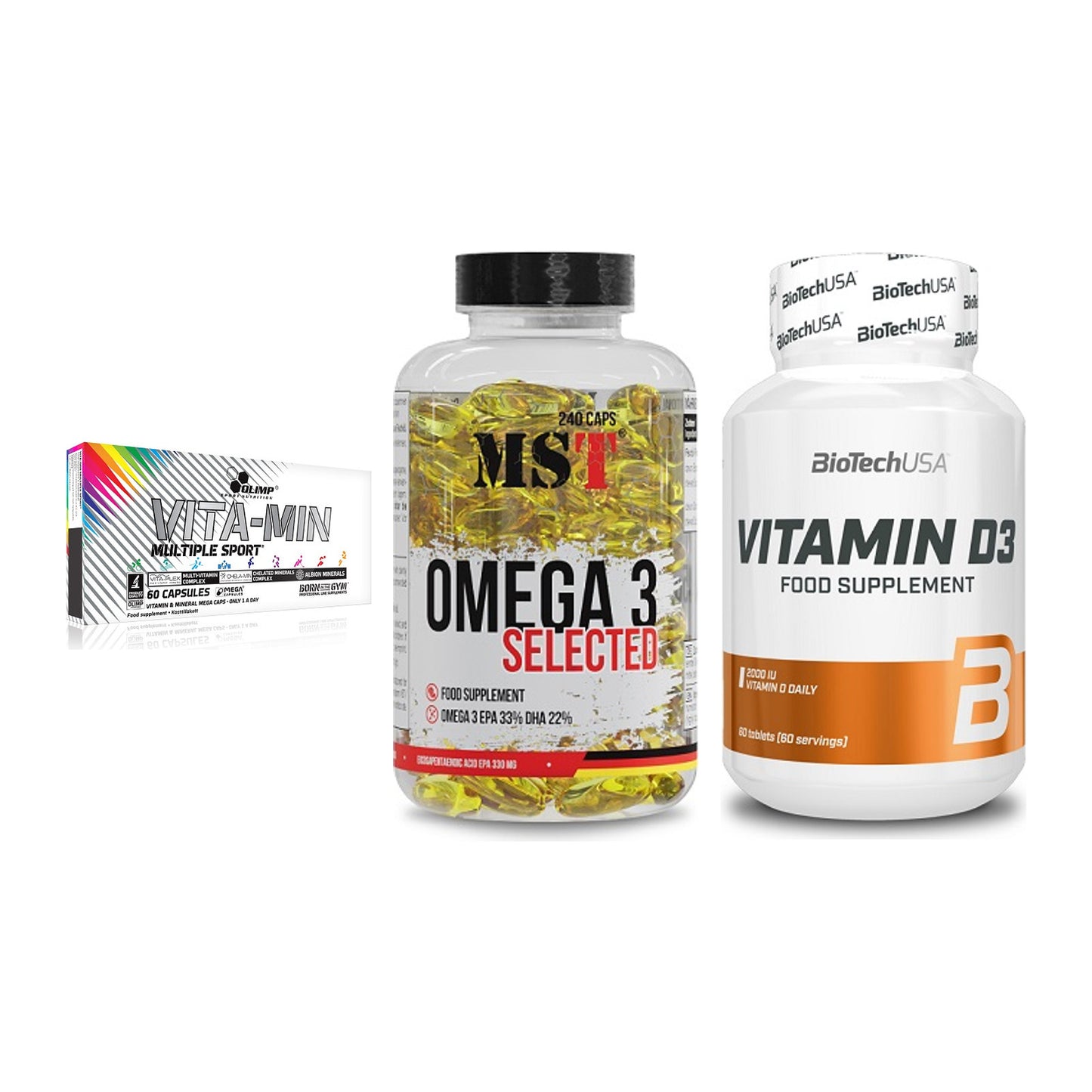 Grundversorgung: Olimp Vita-Min + MST Omega 3 + BioTech Vitamin – alle enthaltenen Artikel