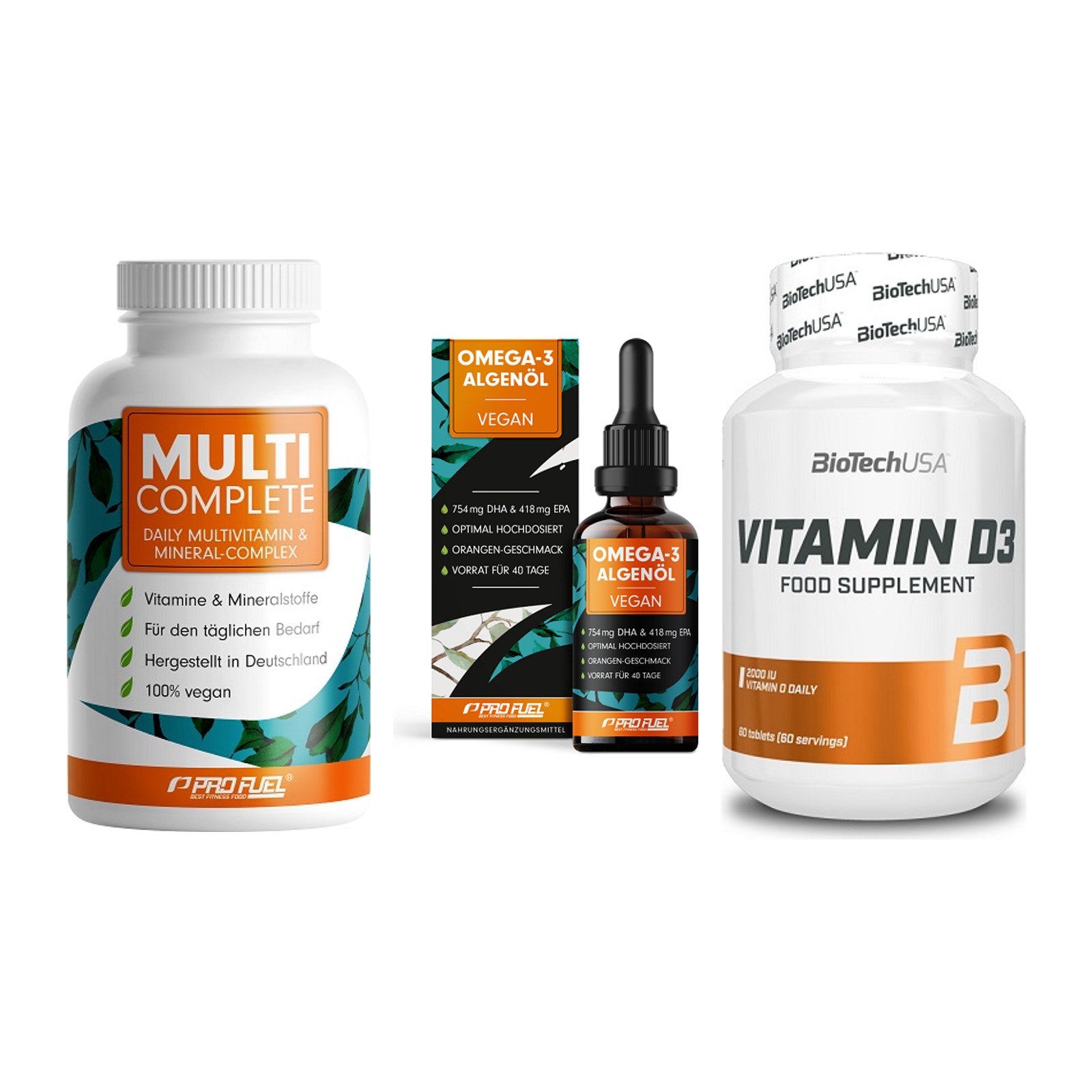 Grundversorgung: ProFuel MULTI + ProFuel Omega 3 + BioTech Vitamin – alle enthaltenen Artikel