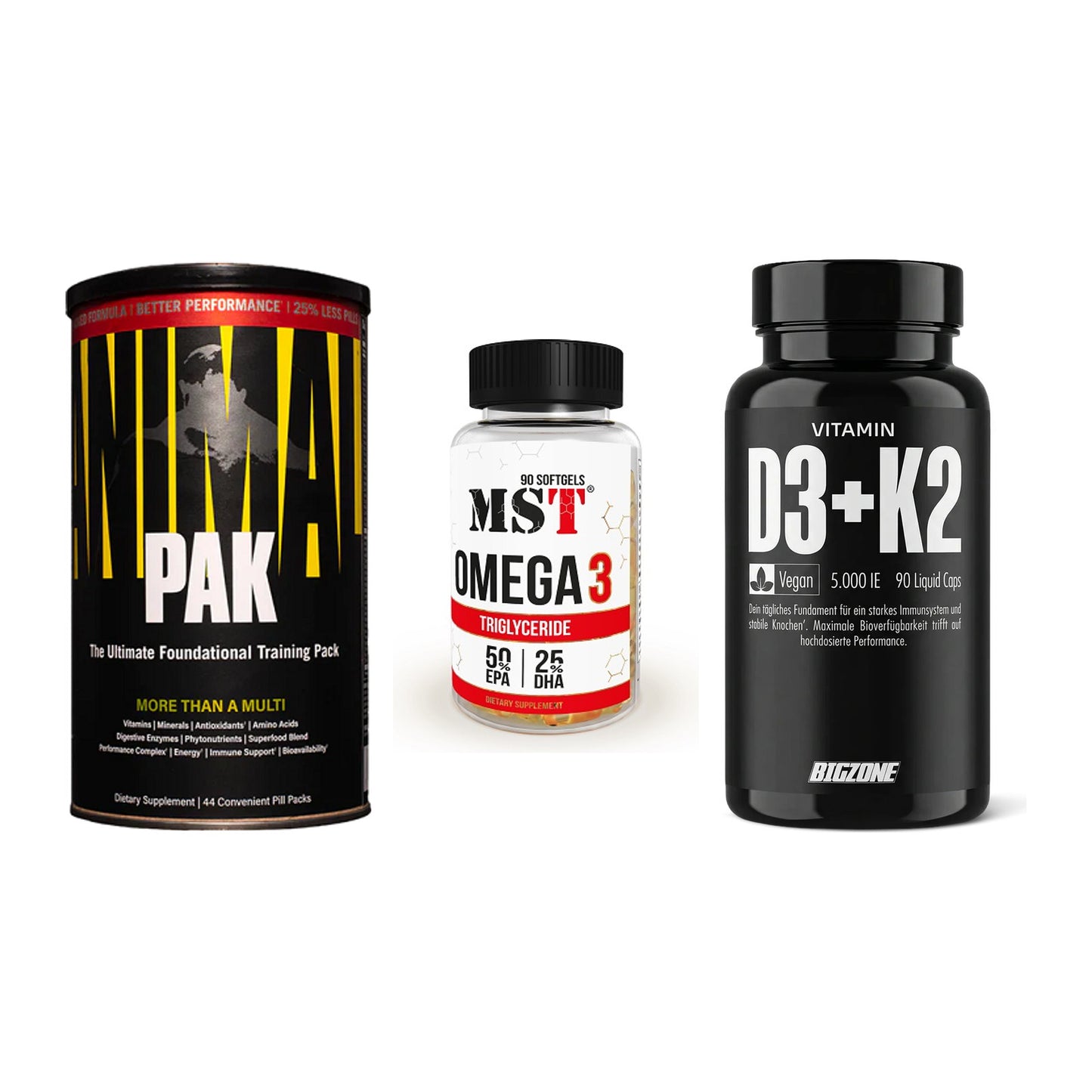 Grundversorgung: Universal + MST Omega 3 + Big Zone – alle enthaltenen Artikel