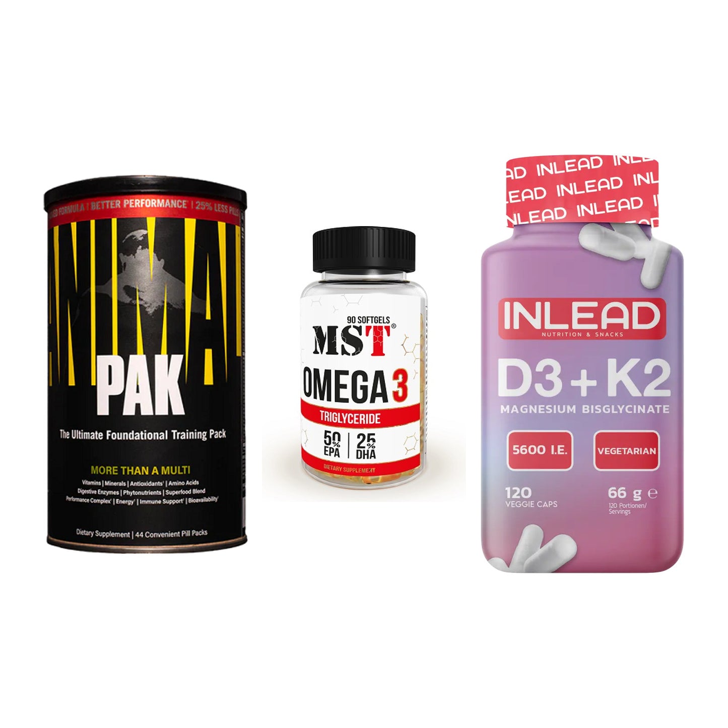 Grundversorgung: Universal + MST Omega 3 + INLEAD Vitamin – alle enthaltenen Artikel