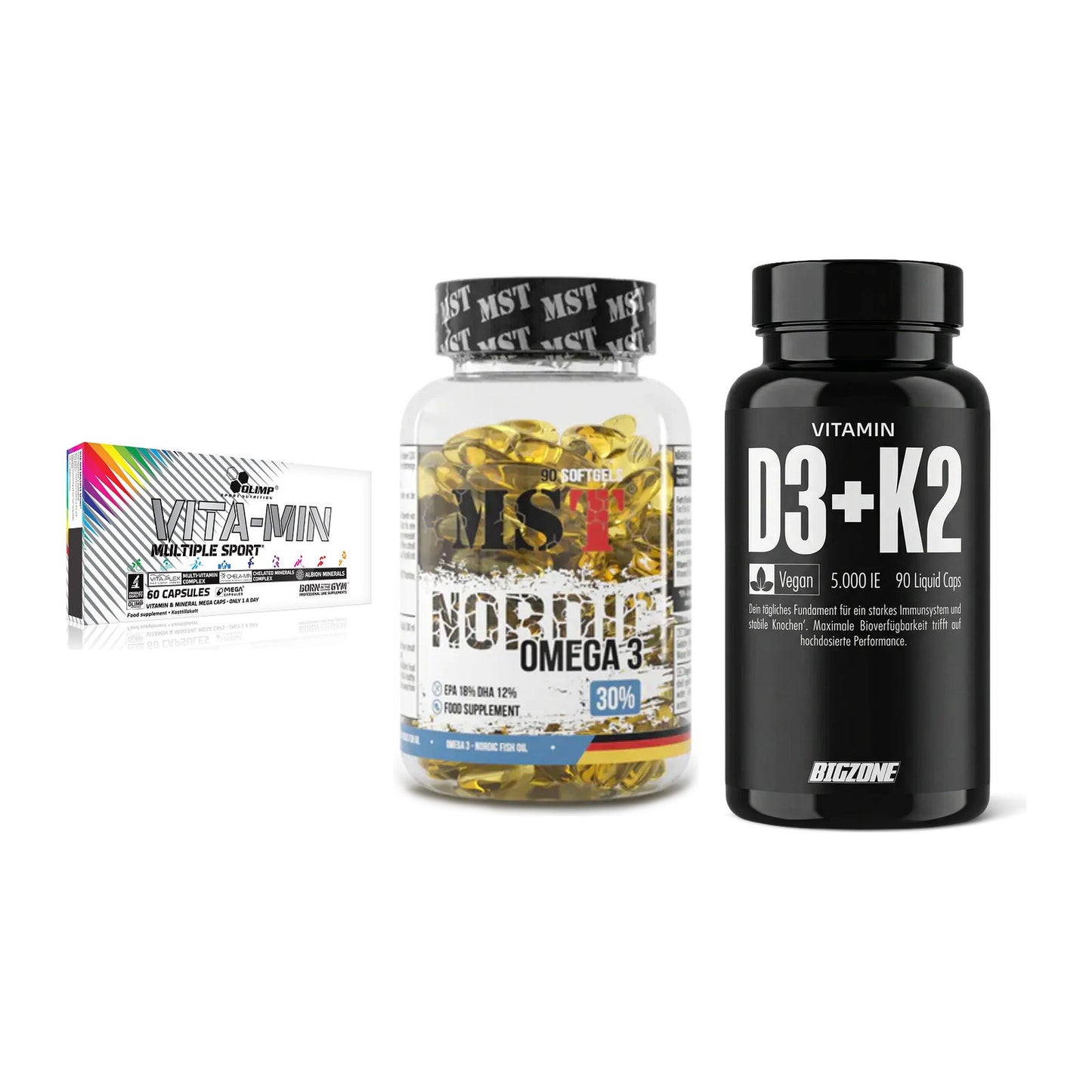 Grundversorgung: Olimp Vita-Min + MST Omega 3 + Big Zone – alle enthaltenen Artikel