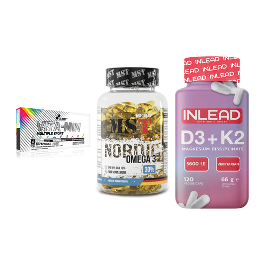 Grundversorgung: Olimp Vita-Min + MST Omega 3 + INLEAD Vitamin – alle enthaltenen Artikel