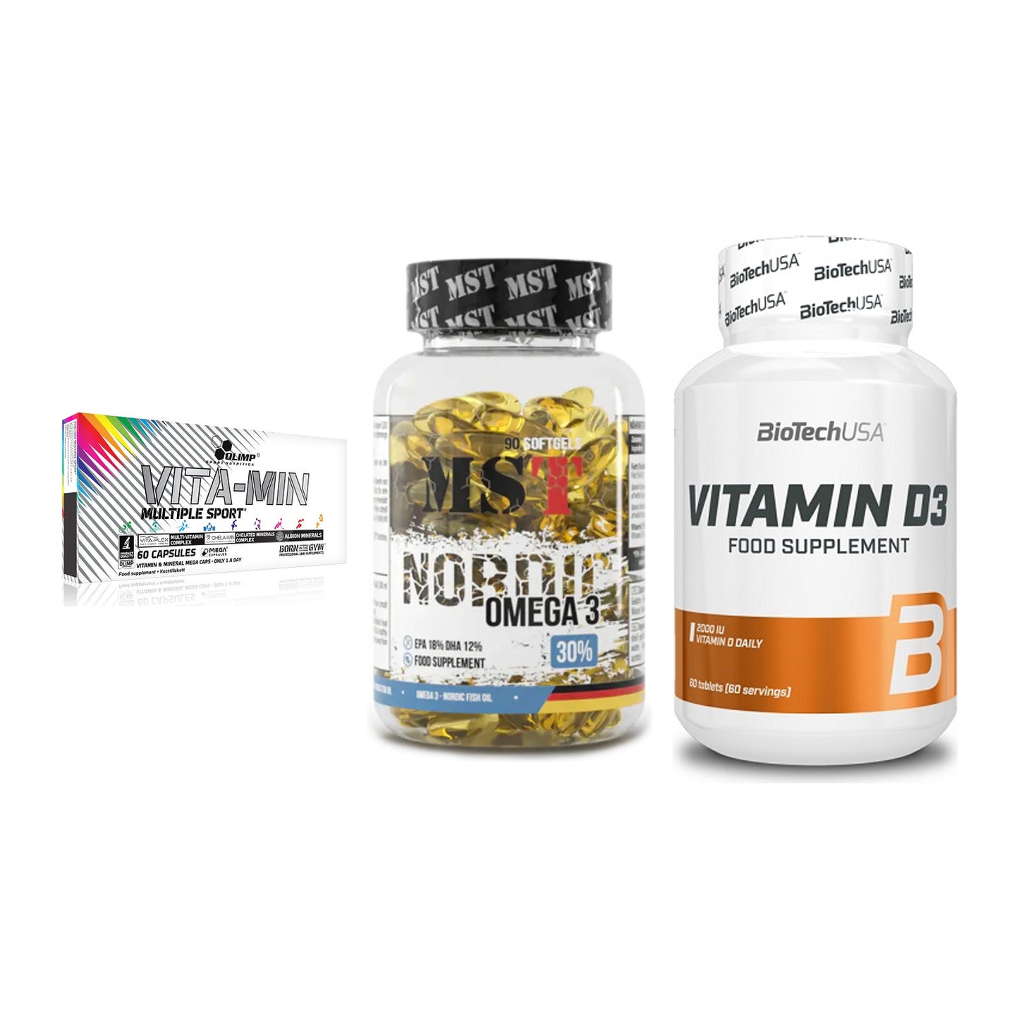 Grundversorgung: Olimp Vita-Min + MST Omega 3 + BioTech Vitamin – alle enthaltenen Artikel