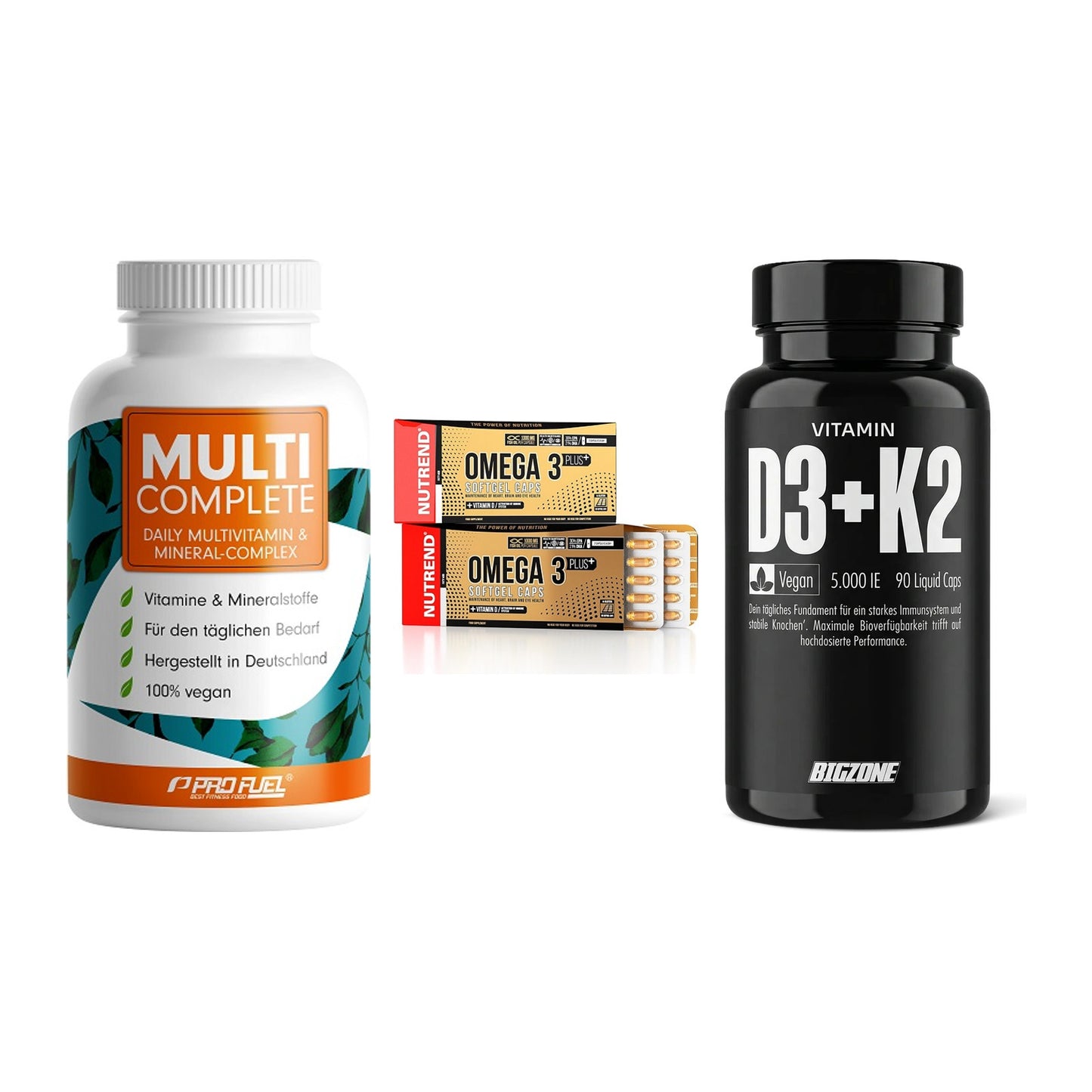 Grundversorgung: ProFuel MULTI + Nutrend Omega 3 + Big Zone – alle enthaltenen Artikel