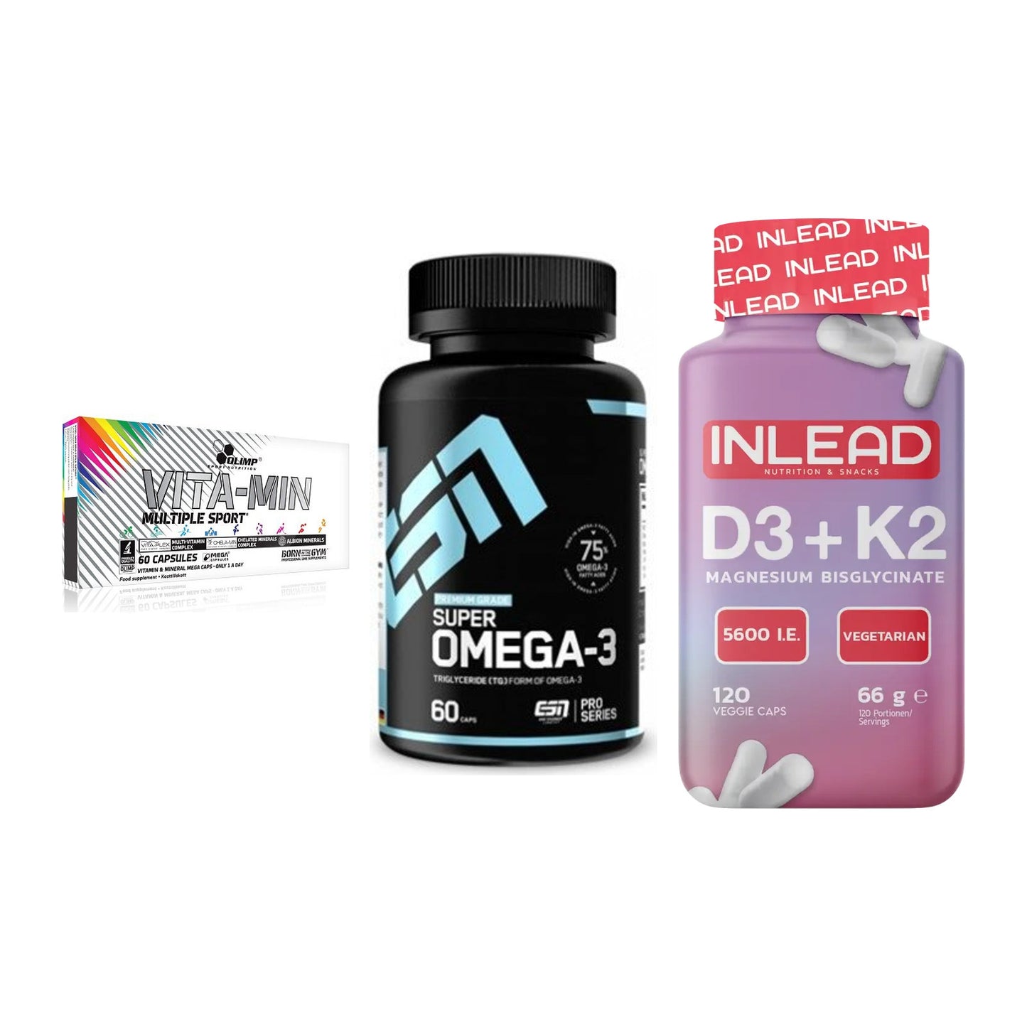 Grundversorgung: Olimp Vita-Min + ESN Omega 3 + INLEAD Vitamin – alle enthaltenen Artikel