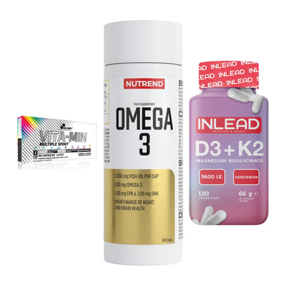 Grundversorgung: Olimp Vita-Min + Nutrend Omega 3 + INLEAD Vitamin – alle enthaltenen Artikel