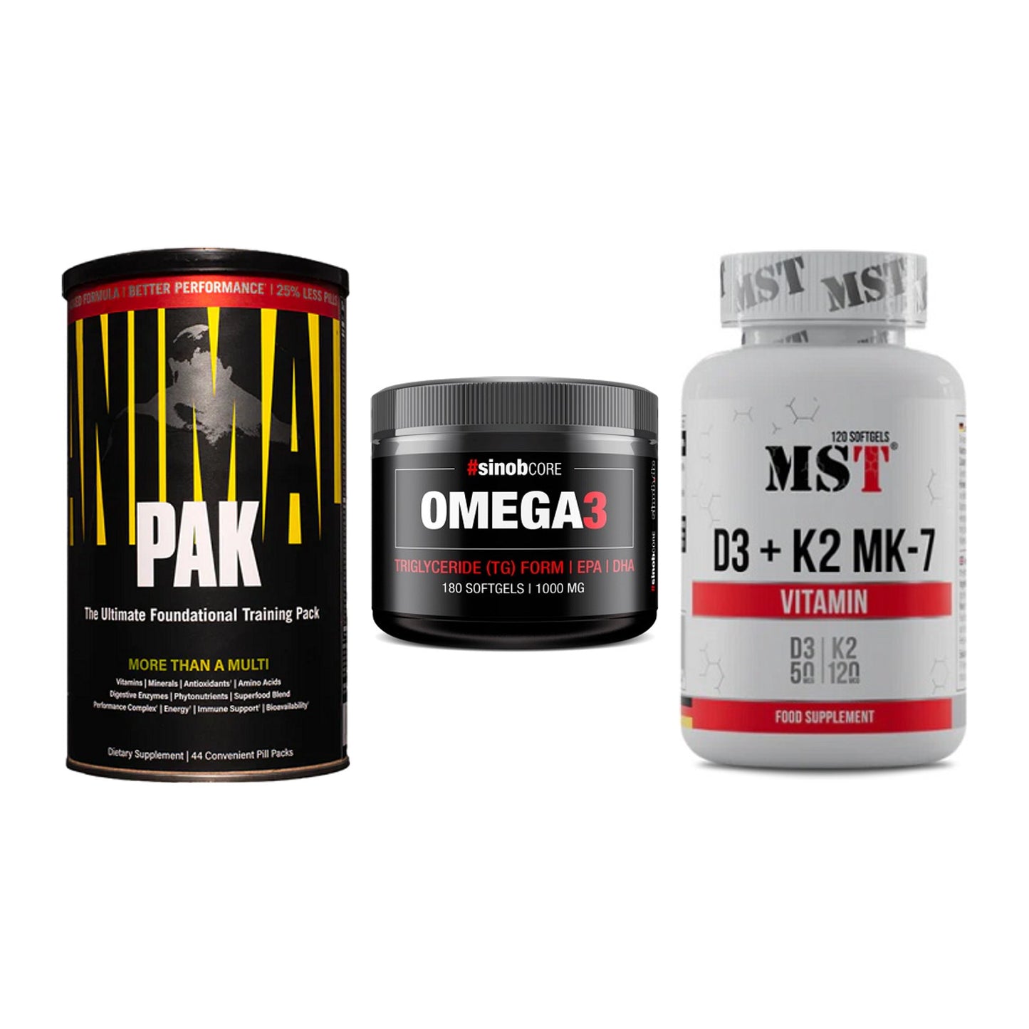 Grundversorgung: Universal + Sinob Omega 3 + MST Vitamin D3 – alle enthaltenen Artikel