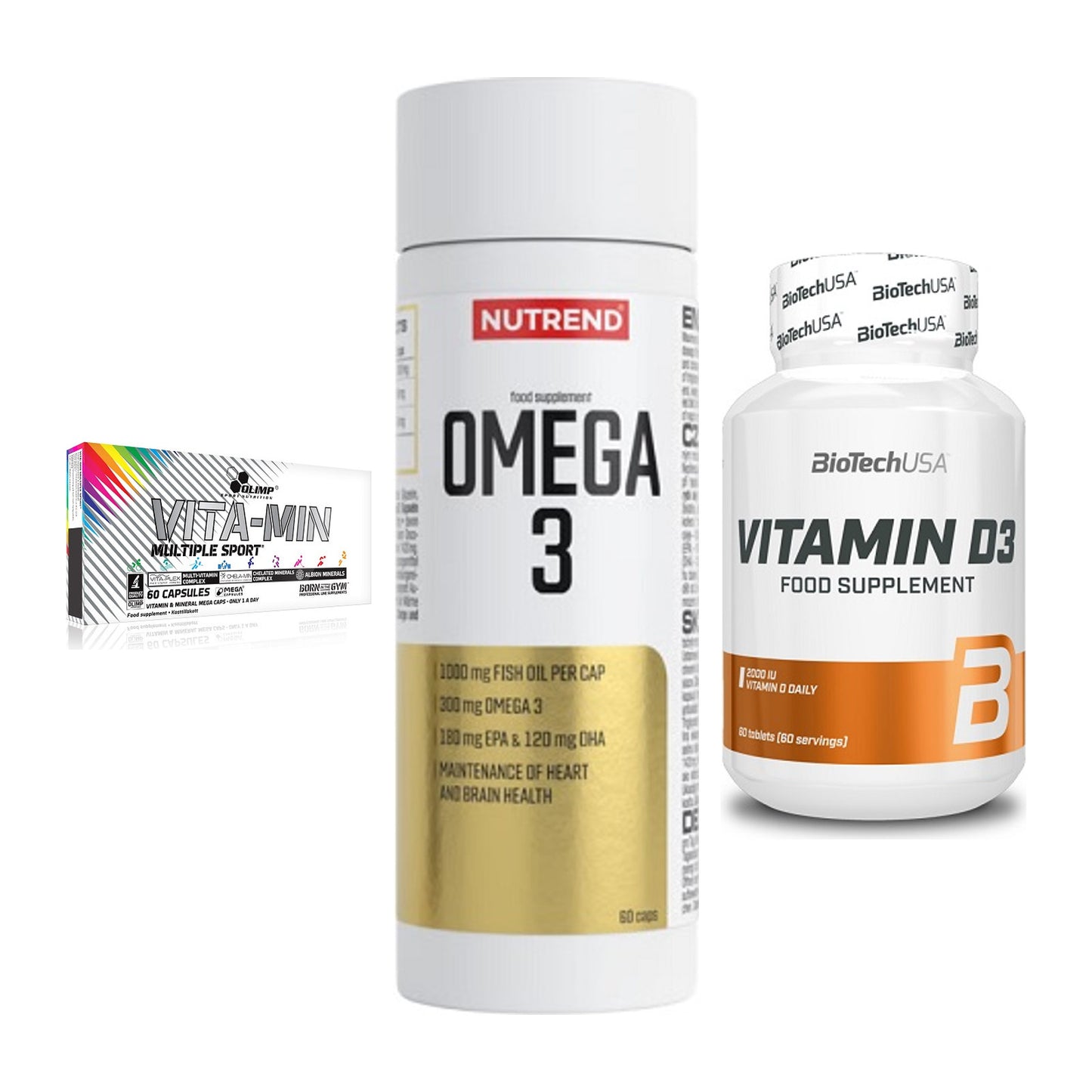 Grundversorgung: Olimp Vita-Min + Nutrend Omega 3 + BioTech Vitamin – alle enthaltenen Artikel