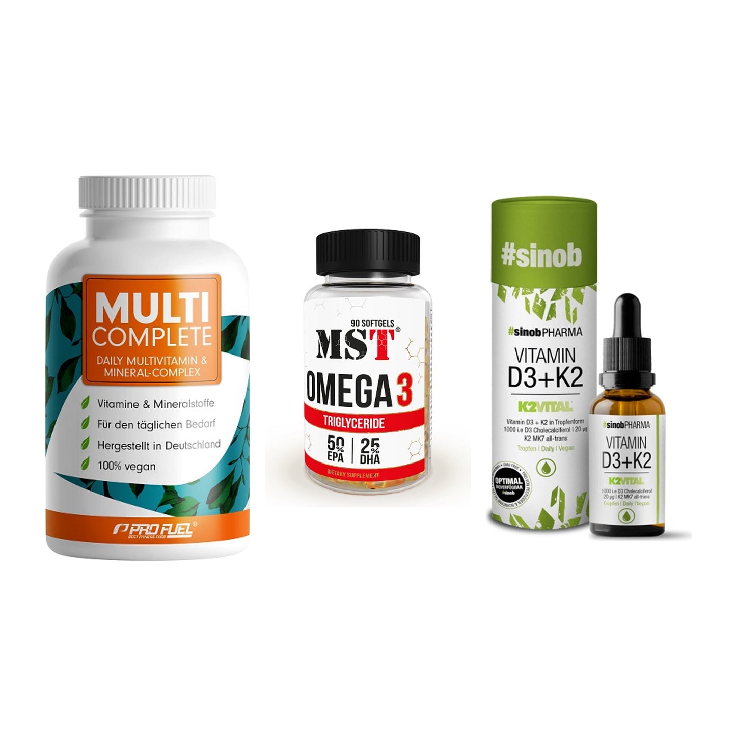 Grundversorgung: ProFuel MULTI + MST Omega 3 + Sinob Vitamin – alle enthaltenen Artikel