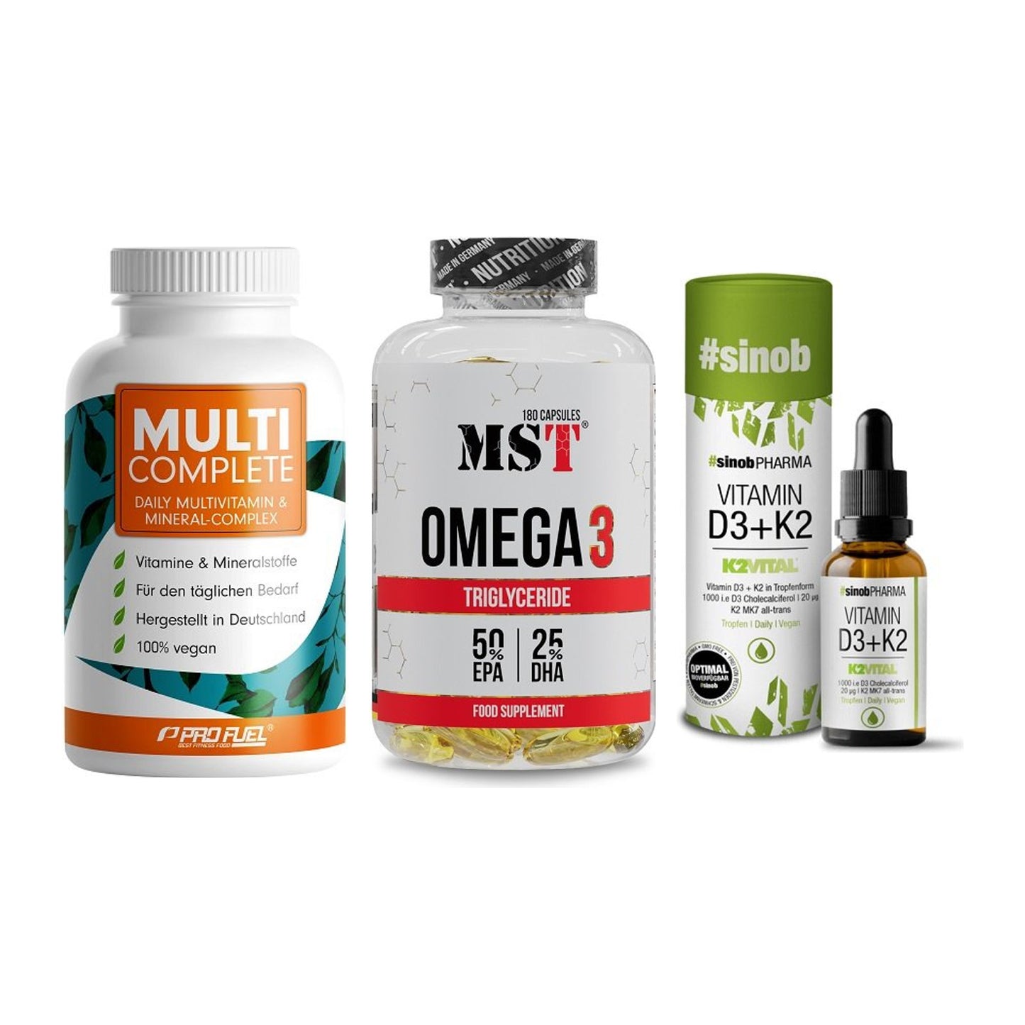 Grundversorgung: ProFuel MULTI + MST Omega 3 + Sinob Vitamin – alle enthaltenen Artikel