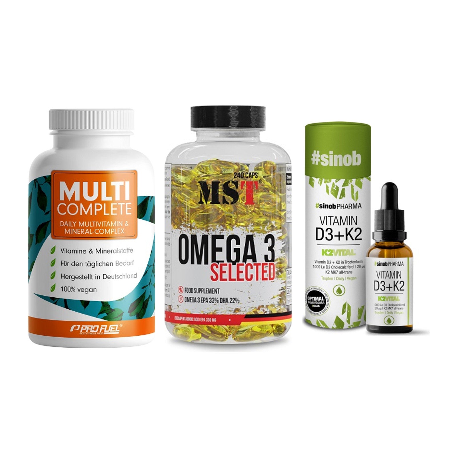 Grundversorgung: ProFuel MULTI + MST Omega 3 + Sinob Vitamin – alle enthaltenen Artikel