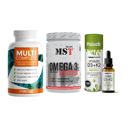 Grundversorgung: ProFuel MULTI + MST Omega 3 + Sinob Vitamin – alle enthaltenen Artikel