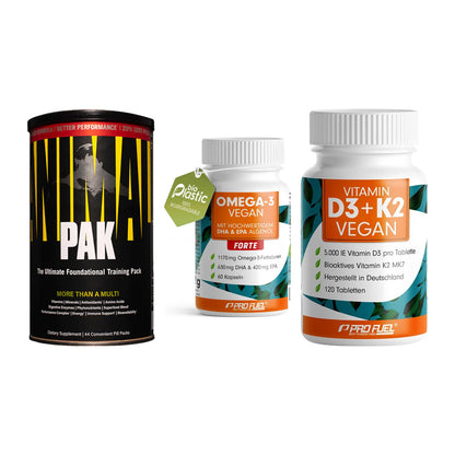 Grundversorgung: Universal + ProFuel Omega 3 + ProFuel Vitamin – alle enthaltenen Artikel