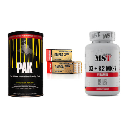 Grundversorgung: Universal + Nutrend Omega 3 + MST Vitamin D3 – alle enthaltenen Artikel