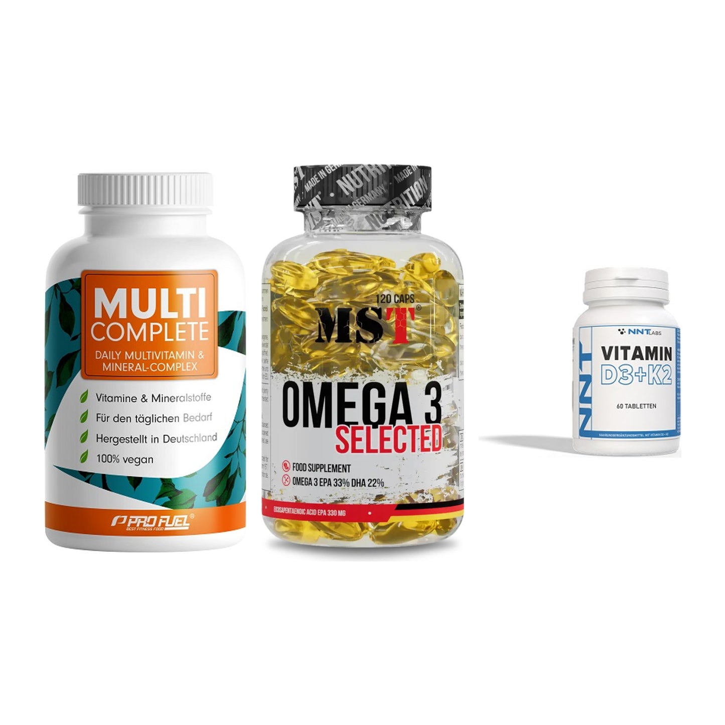 Grundversorgung: ProFuel MULTI + MST Omega 3 + NNT Vitamin – alle enthaltenen Artikel