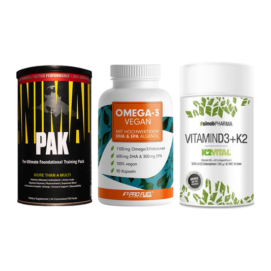 Grundversorgung: Universal + ProFuel Omega 3 + Sinob Vitamin – alle enthaltenen Artikel