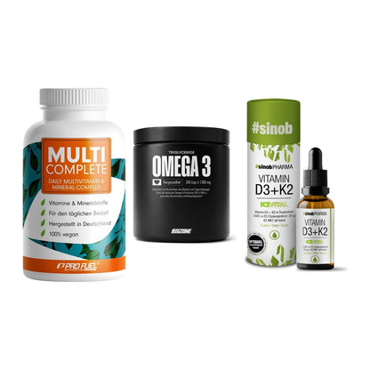 Grundversorgung: ProFuel MULTI + Big Zone Omega + Sinob Vitamin – alle enthaltenen Artikel