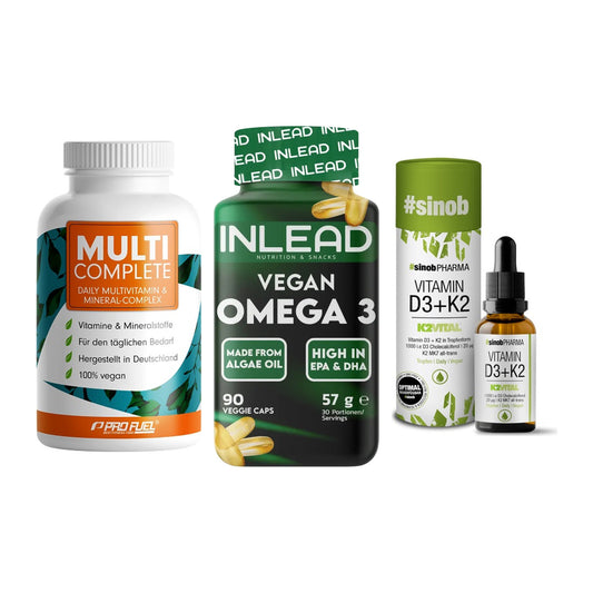 Grundversorgung: ProFuel MULTI + INLEAD Vegan + Sinob Vitamin – alle enthaltenen Artikel