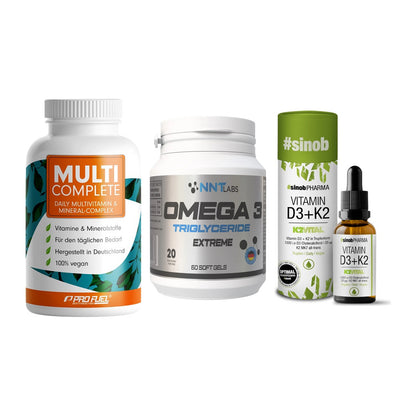 Grundversorgung: ProFuel MULTI + NNT Omega 3 + Sinob Vitamin – alle enthaltenen Artikel