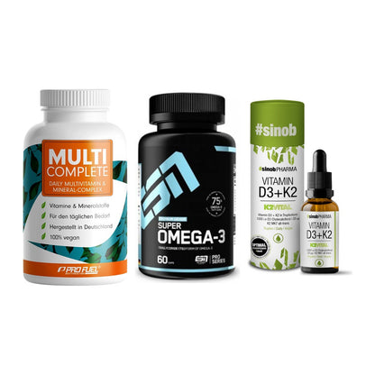 Grundversorgung: ProFuel MULTI + ESN Omega 3 + Sinob Vitamin – alle enthaltenen Artikel