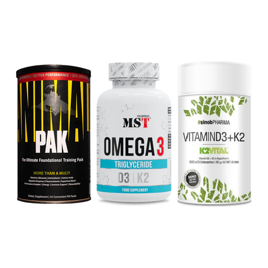 Grundversorgung: Universal + MST Omega 3 500 + Sinob Vitamin – alle enthaltenen Artikel
