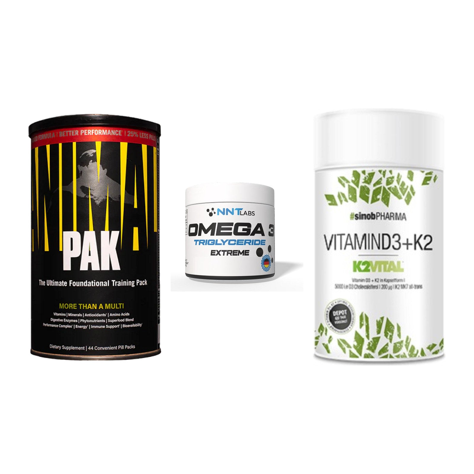 Grundversorgung: Universal + NNT Omega 3 + Sinob Vitamin – alle enthaltenen Artikel
