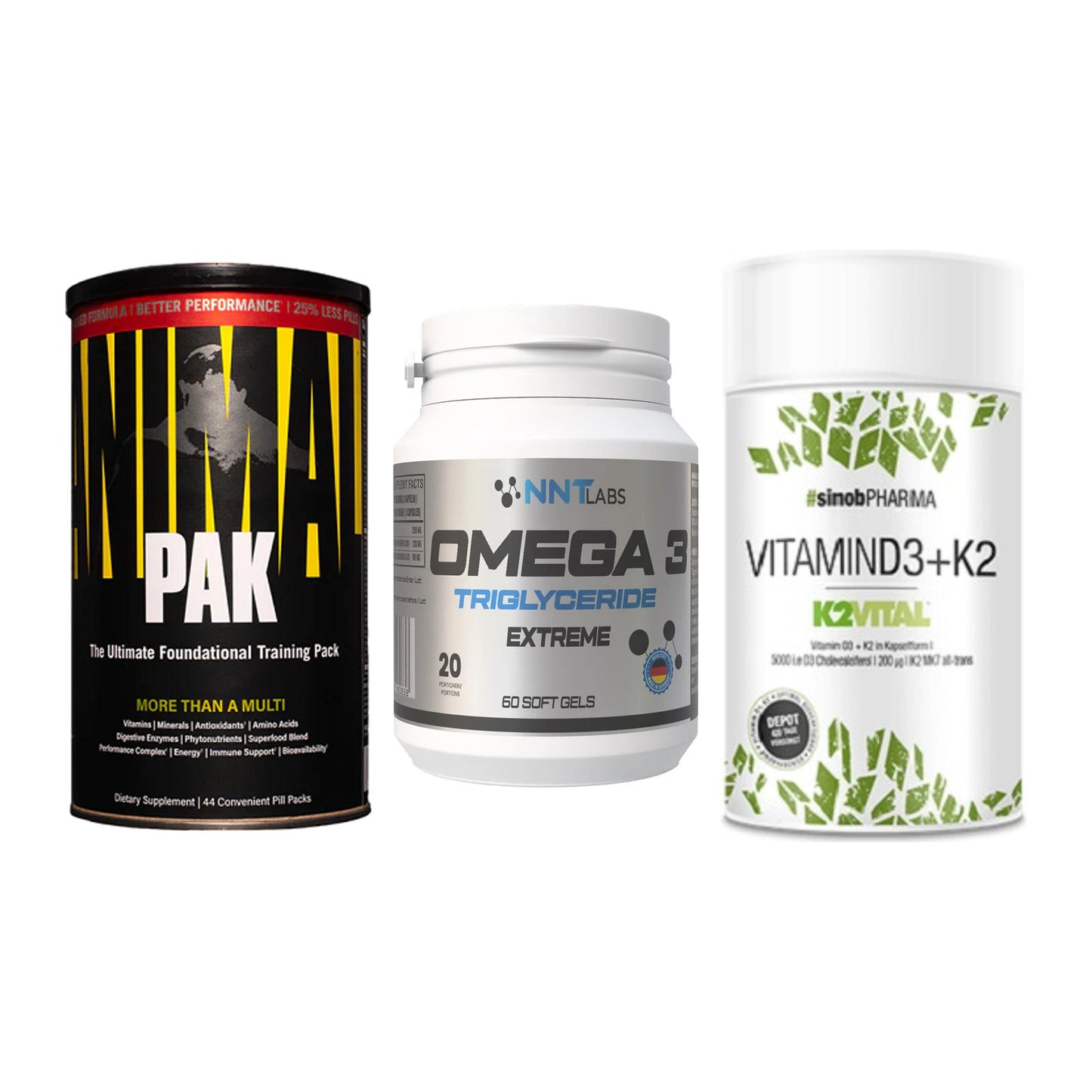 Grundversorgung: Universal + NNT Omega 3 + Sinob Vitamin – alle enthaltenen Artikel