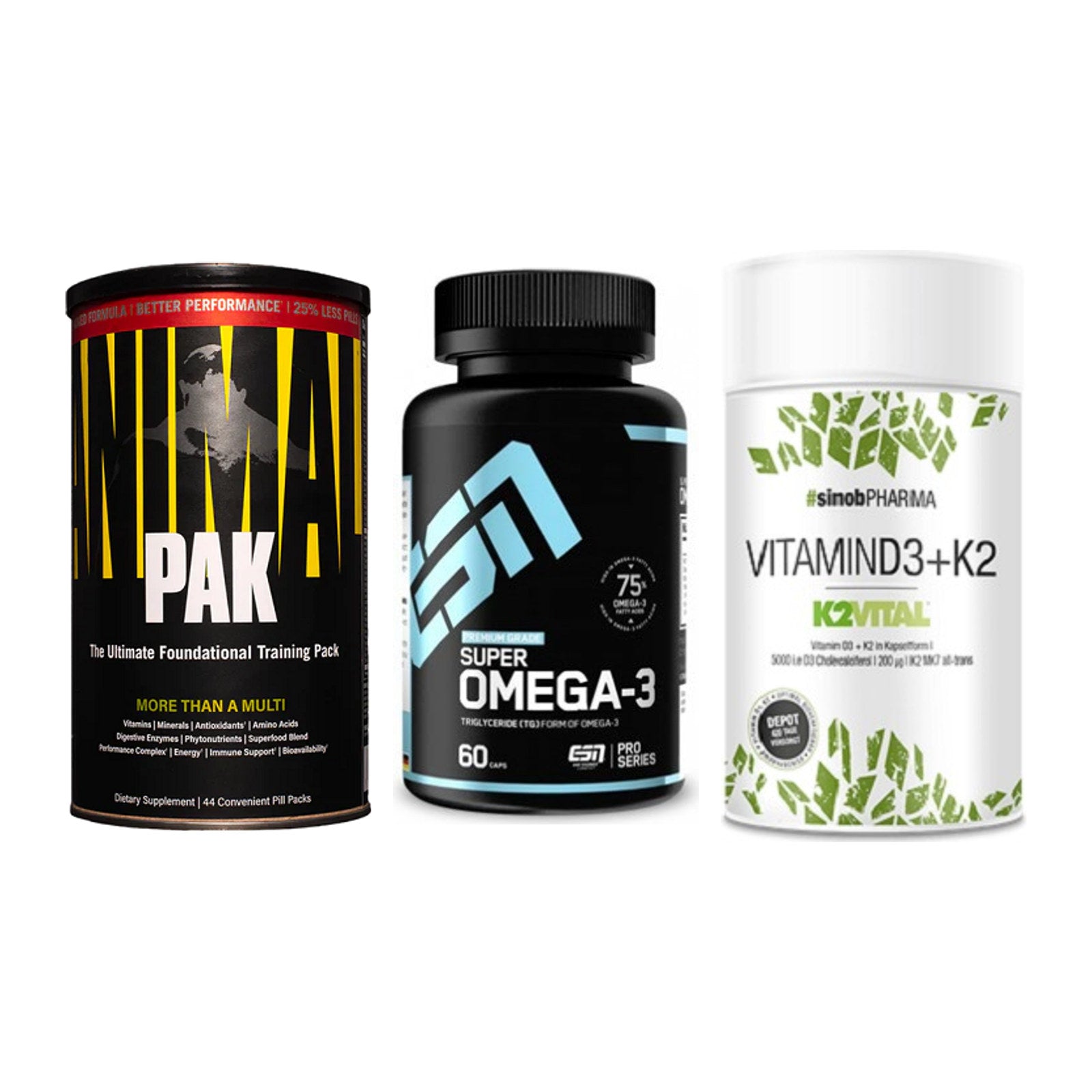 Grundversorgung: Universal + ESN Omega 3 + Sinob Vitamin – alle enthaltenen Artikel