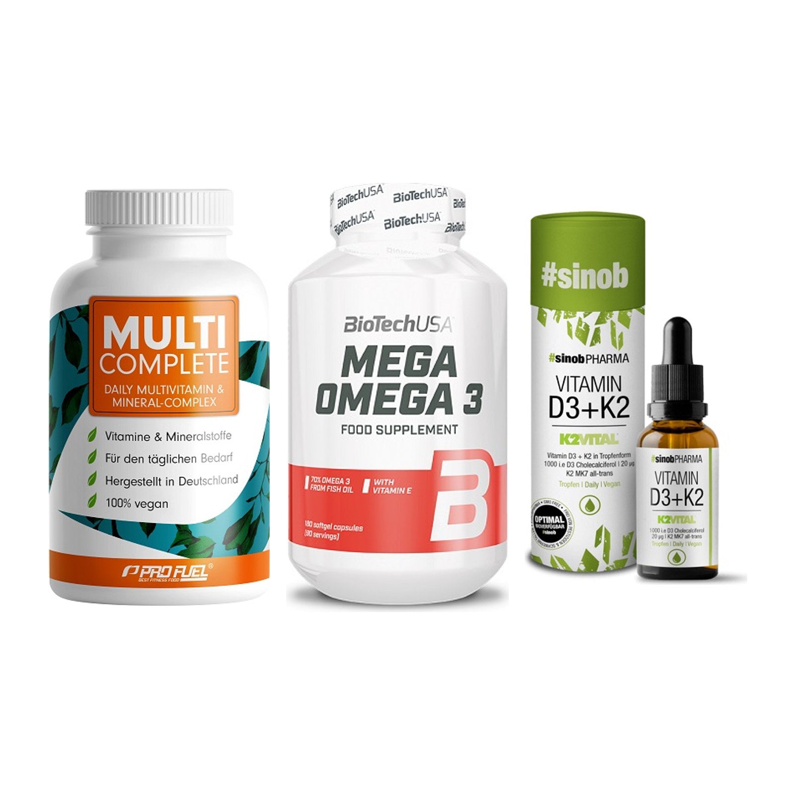 Grundversorgung: ProFuel MULTI + BioTech Mega + Sinob Vitamin – alle enthaltenen Artikel