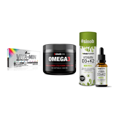 Grundversorgung: Olimp Vita-Min + Sinob Omega 3 + Sinob Vitamin – alle enthaltenen Artikel