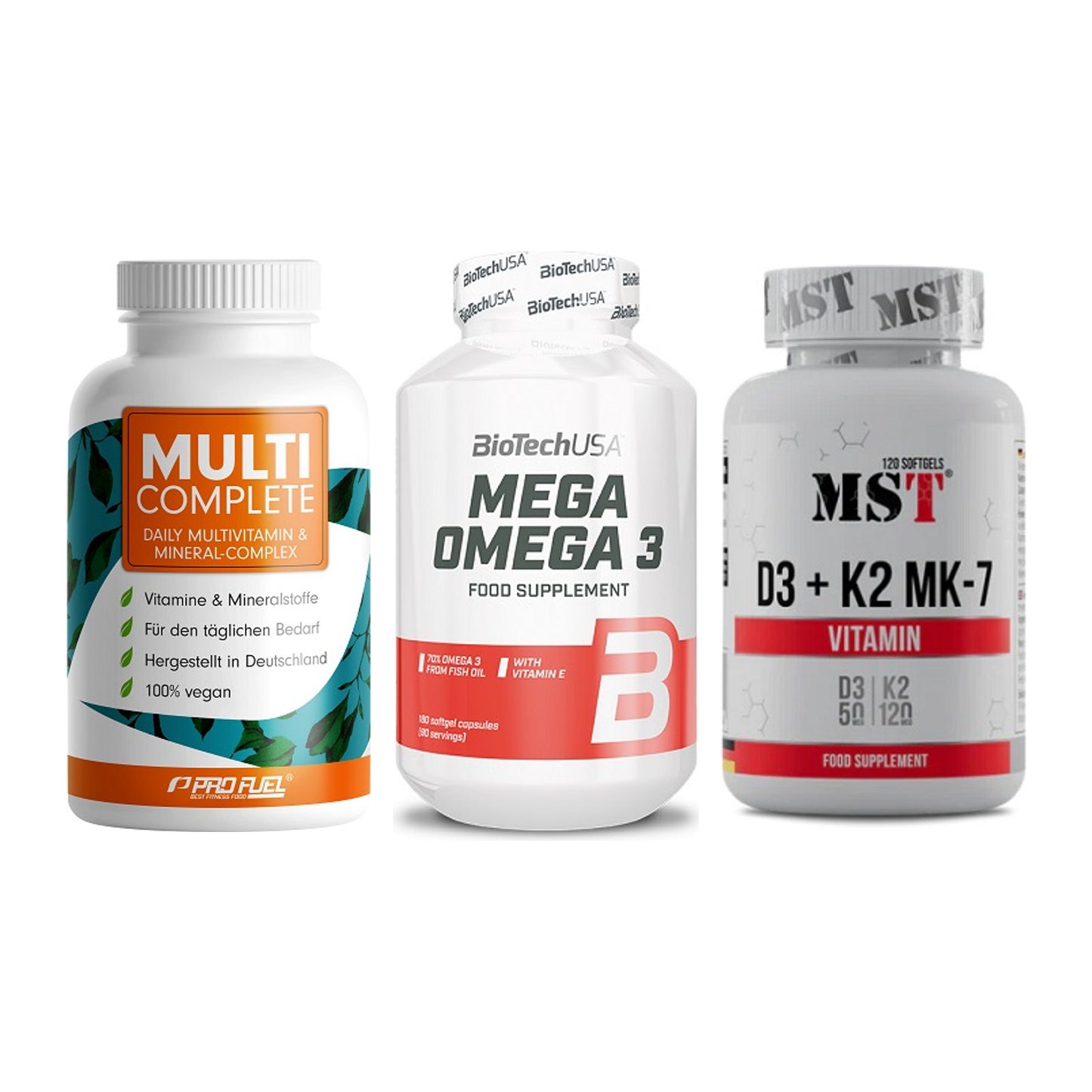 Grundversorgung: ProFuel MULTI + BioTech Mega + MST Vitamin D3 – alle enthaltenen Artikel