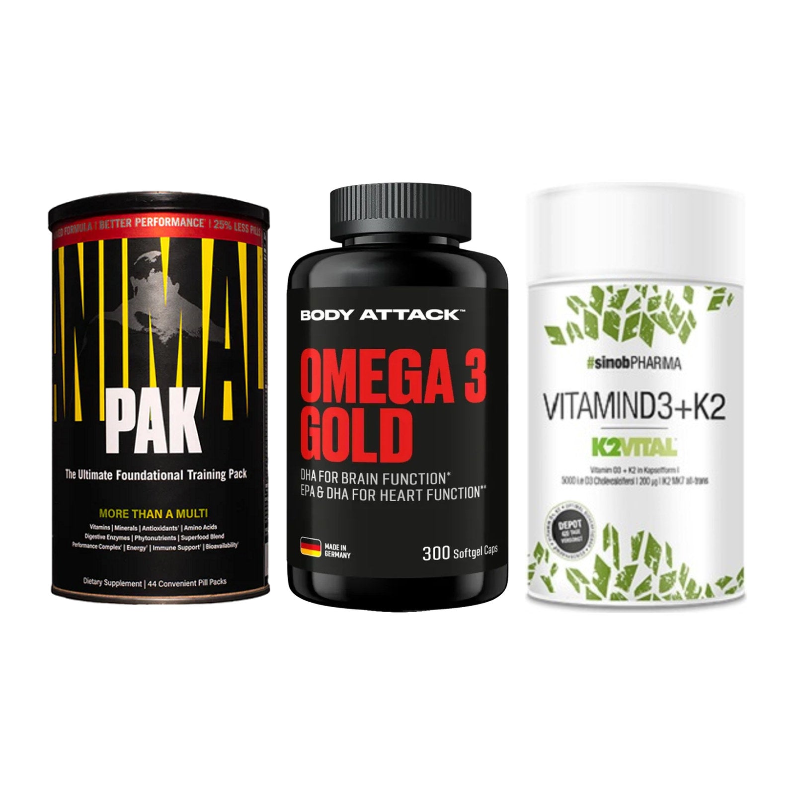 Grundversorgung: Universal + Body Attack + Sinob Vitamin – alle enthaltenen Artikel