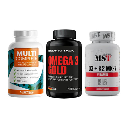 Grundversorgung: ProFuel MULTI + Body Attack + MST Vitamin D3 – alle enthaltenen Artikel